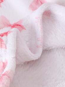 2 pezzi/set Pigiama in flanella per ragazze giovani, top a maniche lunghe e pantaloni con stampa farfalla rosa, abbigliamento da notte caldo e confortevole, adatto per sorelle, stile dolce