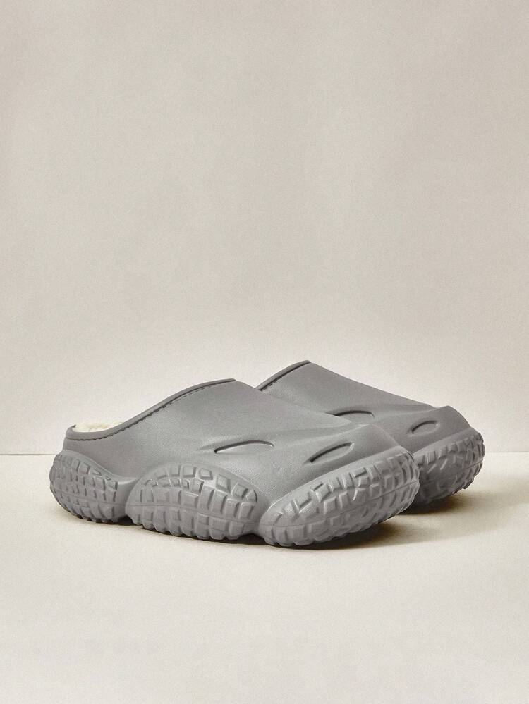 Women's Solid Color Thermal Lined Winter Indoor Slippers
