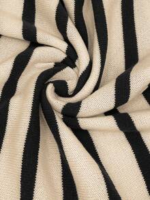 Calvaya Plus Size Striped Heart Embroidered Cardigan, Valentine's Day - Rust Brown - View 5