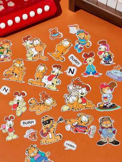 GARFIELD | SHEIN 可爱卡通贴纸包、装饰贴纸、贴花包适用于手机壳、笔记本电脑艺术、DIY工艺相册、子弹日记、计划剪贴簿