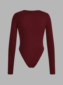 SHEIN EZwear 3 件套纯色百搭户外和室内撞色女式长袖紧身衣，适合春秋季节 - 彩色 - 查看 4