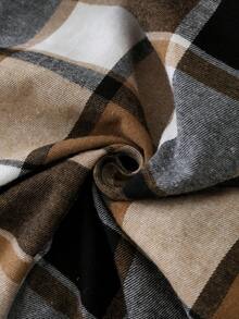 SHEIN Franclia Casual Urban Commuting Retro Plaid Long-Sleeved Belted Women's Autumn And Winter Mid-Length Shirt Dress, Elegant Women's Outfits, Stylish And Chic Women's Suits, Thanksgiving Outfits, New Year's Clothing. - Khaki - View 7