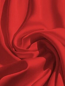 SHEIN LUNE 女士优雅纯色V领连体裤，适合通勤 - 紅色 - 查看 5