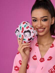 Betty Boop x SHEIN 1个/套卡通图案印花涤纶纤维收纳袋，可用作女性卫生用品收纳袋、数码产品收纳袋、小物件收纳袋，可爱、俏皮、性感 - 彩色 - 查看 5