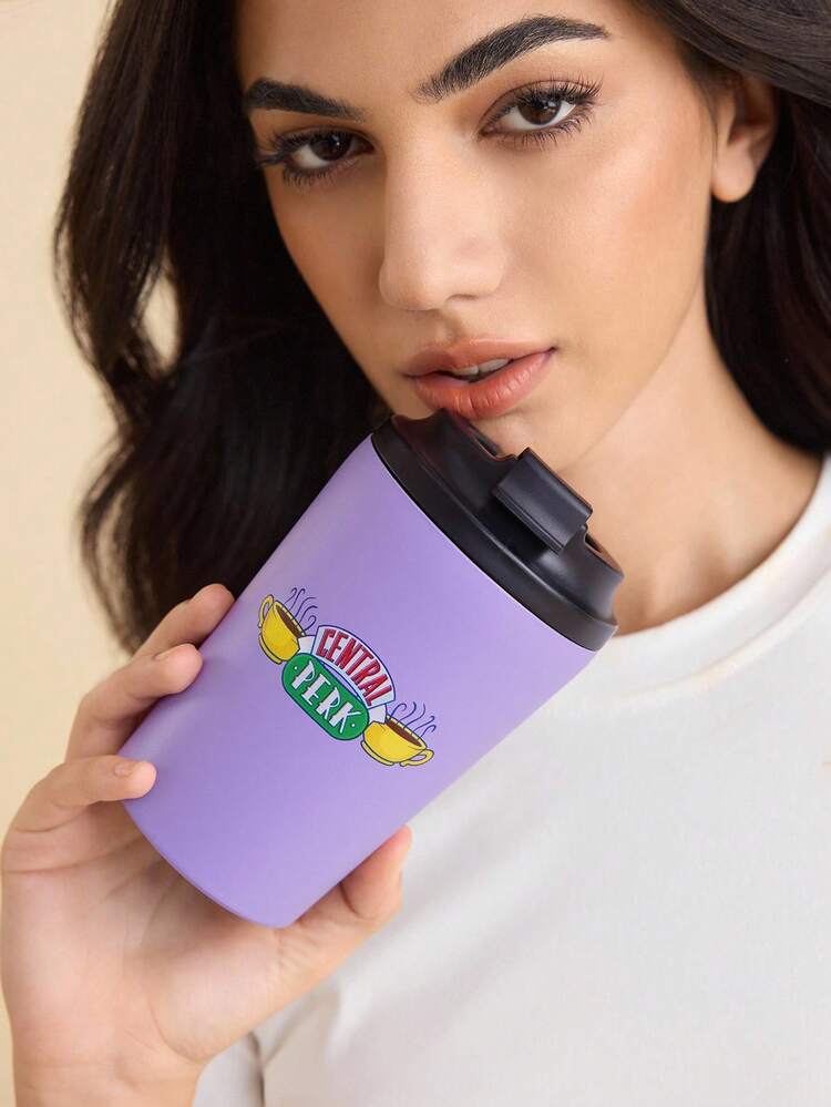 FRIENDS X SHEIN 12 onzas / 360 ml Acero inoxidable, sellado para evitar fugas, pequeño y portátil - Púrpura malva - Ver 1