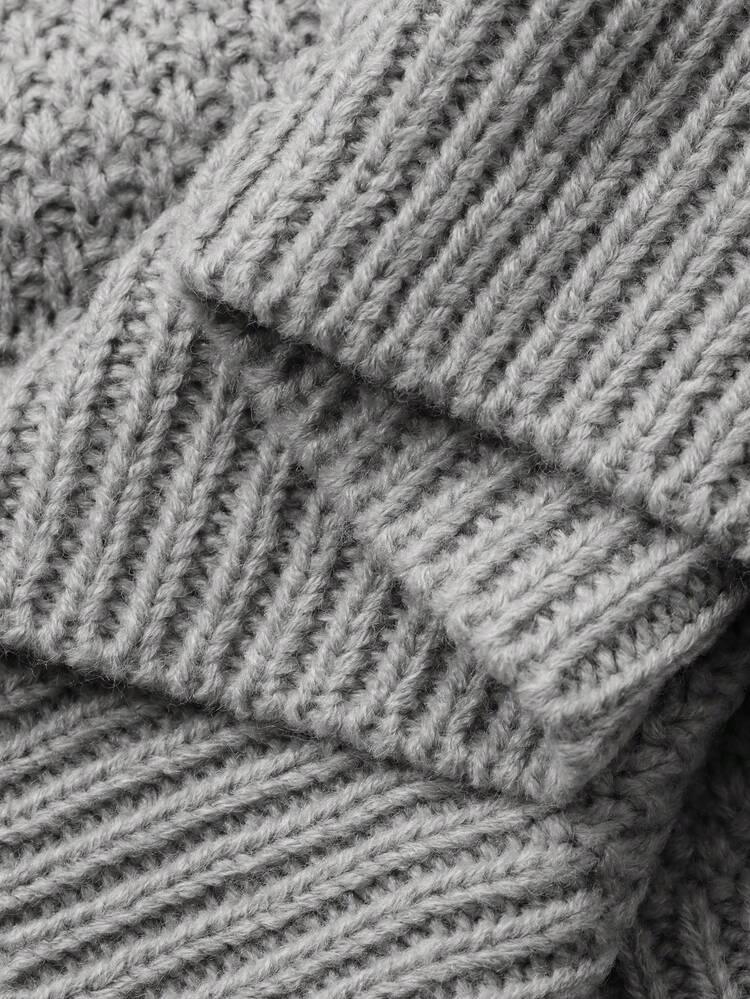 Loose Classic Cable Knit Pullover Sweater For Women