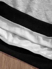 Manfinity Hypemode Aesthetic Post--Men's Contrast Color Block Collar Long Sleeve Half-Zip Casual Sweatshirt - Multicolor - View 6