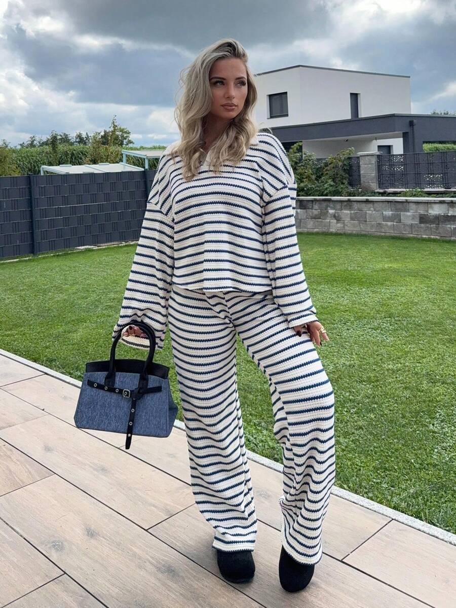Jeta Ari Women Two Pieces Outfits For Daily Wear - Blue and White - View 1