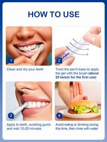 Slow Sunday Teeth Whitening Pen, Get Rid Of  Smoke Stains, Coffee Stains, Tea Stains, Keep Your Mouth Clean And White,, Good Gift For Holiday, Party, Travel, Outdoor Activity, For Valentine'S Day, Valentines Gift, Suitable For Spring Personal Care - White - View 5
