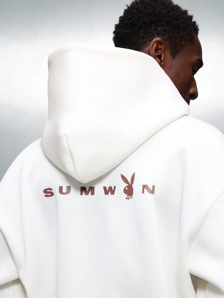 PLAYBOY X SUMWON Full Zip Hoodie With Drawstring