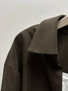 INAWLY 大码休闲百搭通勤纯色扭纹衬衫