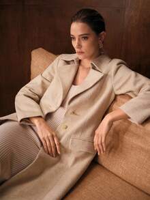 MOTF PREMIUM Abrigo largo de mujer de un solo botonadura, elegante y casual, para otoño/invierno