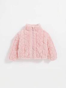 SHEIN Newborn Baby Girl Thickened Long Sleeve Stand Collar Jacket