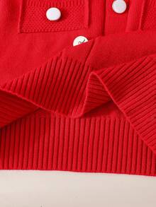 Souflis Souflis Baby Girls Sweater Co-Ords Set, Cute 3D Bow Ruffle Trim Knit Sweater & Skirt 2 Piece Outfit, Loose Casual Elegant Knitted Cardigan + Half Skirt, Long Sleeve Sweater Set, Suitable For Daily Wear, Travel, Outings In Autumn/Winter Baby Girl Clothes Red Dress Christmas For Baby Girl Baby Girl Clothes Fall Baby Girl Winter Dresses Baby Girl Cute Sweater Christmas Baby