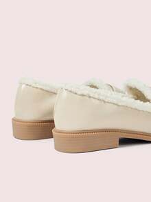 CUCCOO DOLLMOD Lolita Loafers For Women, Faux Thermal Lined, Autumn/Winter, Suitable For Halloween, Christmas - Beige - View 9