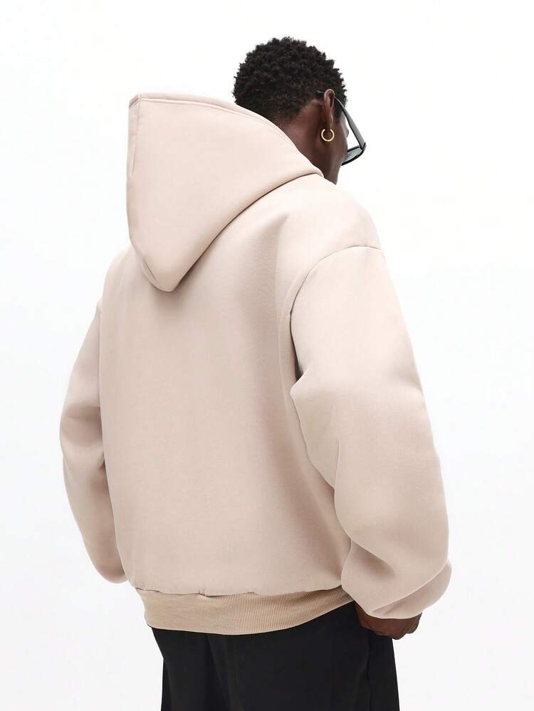 Crop Fit Zip Hoodie With Drawstring