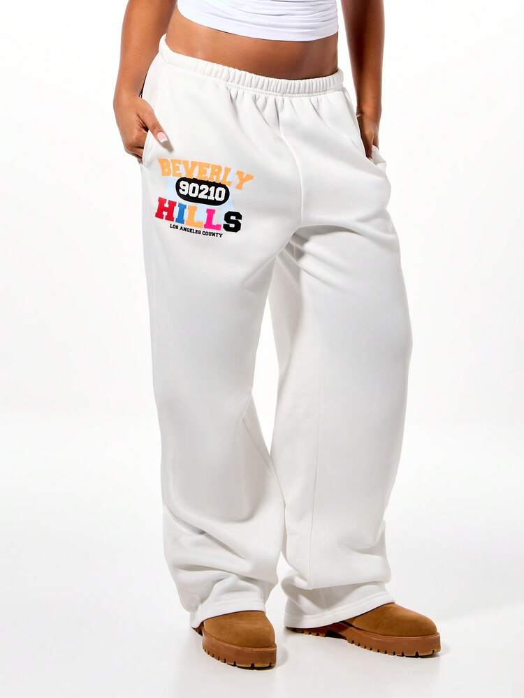 SUMWON WOMEN Beverly Hills Graphic Print Joggers