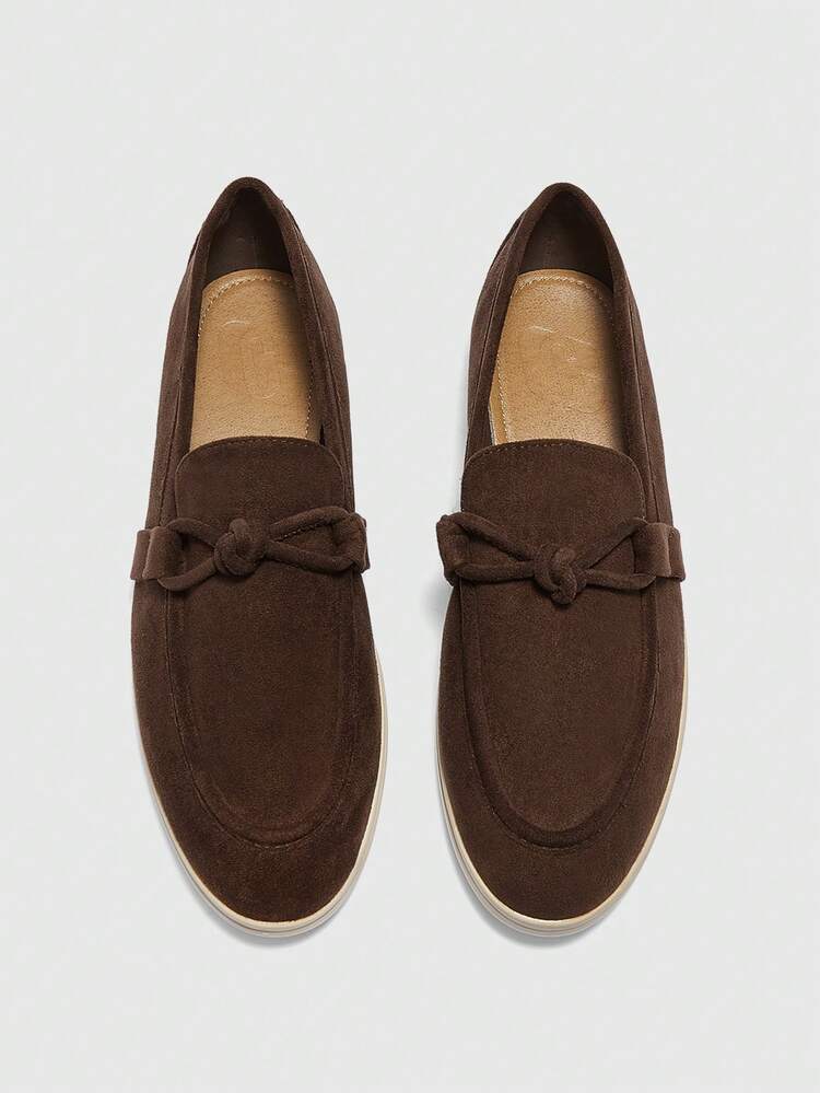 CUCCOO BIZCHIC Women's Fashion Coffee Suede Bow Design Comfortable Casual Loafers, Suitable For Commuting, Outdoor, Travel, Shopping, Work, Daily Wear For Christmas Spring Shoes