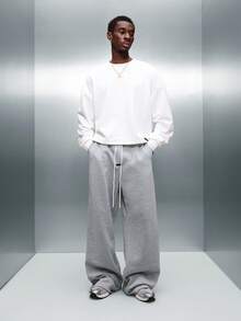 PLAYBOY X SUMWON 短款宽松圆领长袖兔子标志运动衫 - 白色 - 查看 3