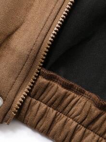 DAZY Young Boy Retro Casual Brown Jacket, Autumn