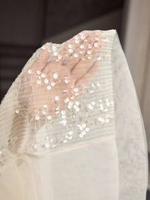 ZEYLAH 亮片不对称腰部超长连衣裙，秋冬