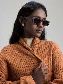 Ontre Áo khoác cardigan trơn màu đơn giản, thoải mái, dễ phối đồ dành cho nữ, thu/đông 2025 - màu nâu - Xem 3