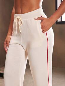 Powerista 女式抽绳腰口袋阔腿宽松休闲裤 - 卡其色 - 查看 5