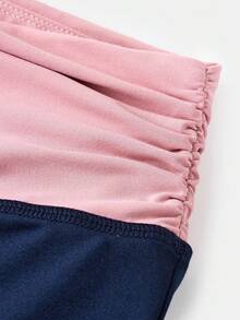 少女休闲撞色翻折腰阔腿运动裤，春夏返校季舒适秋冬款式，适合秋冬日常穿着、街头风、居家、圣诞节等场合，也适合新年、日常穿着、庆祝活动、秋冬季节，轻松舒适，秋冬叠穿，时尚百搭。 - 彩色 - 查看 2