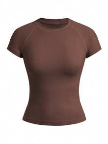 Velisys Minimalist Solid Color Fitted Seamless Short Sleeve Sports T-Shirt 3 Packs Tops - Multicolor - View 7
