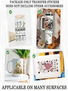 SHEIN Basic living 4Pcs Cute Highland Cow UV DTF Cup Decals - Libbey Glass 16oz Glass Waterproof Transfer Stickers - Fashion DIY Crafting 3D Crystal Labels, Durable Scratch-Resistant DIY Transfer Stickers For Mugs, Iced Coffee Cups, Water Bottles, Furniture, Laptops - High Quality Plastic, 11x24cm/4.3x9.4in