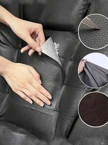 1pc Self-Adhesive Leather Repair Tape, Leather Patching Kit, Suitable For Sofa, Furniture, Car Seat, Leather Tear Repair, Cuttable Sofa Patch, Applicable To Hotel/Restaurant/Office/Commercial Use - Black - View 4