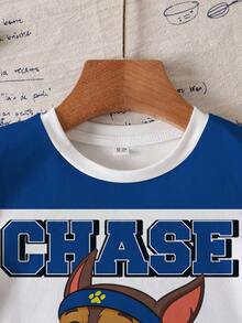 SHEIN | PAW Patrol Young Boy Summer Colorblock Dog Print T-Shirt