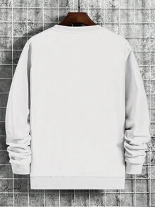 Manfinity Roughcore Men Bird Print Drop Shoulder Sweatshirt, White, For Fall, Long Sleeve Top - White - View 2