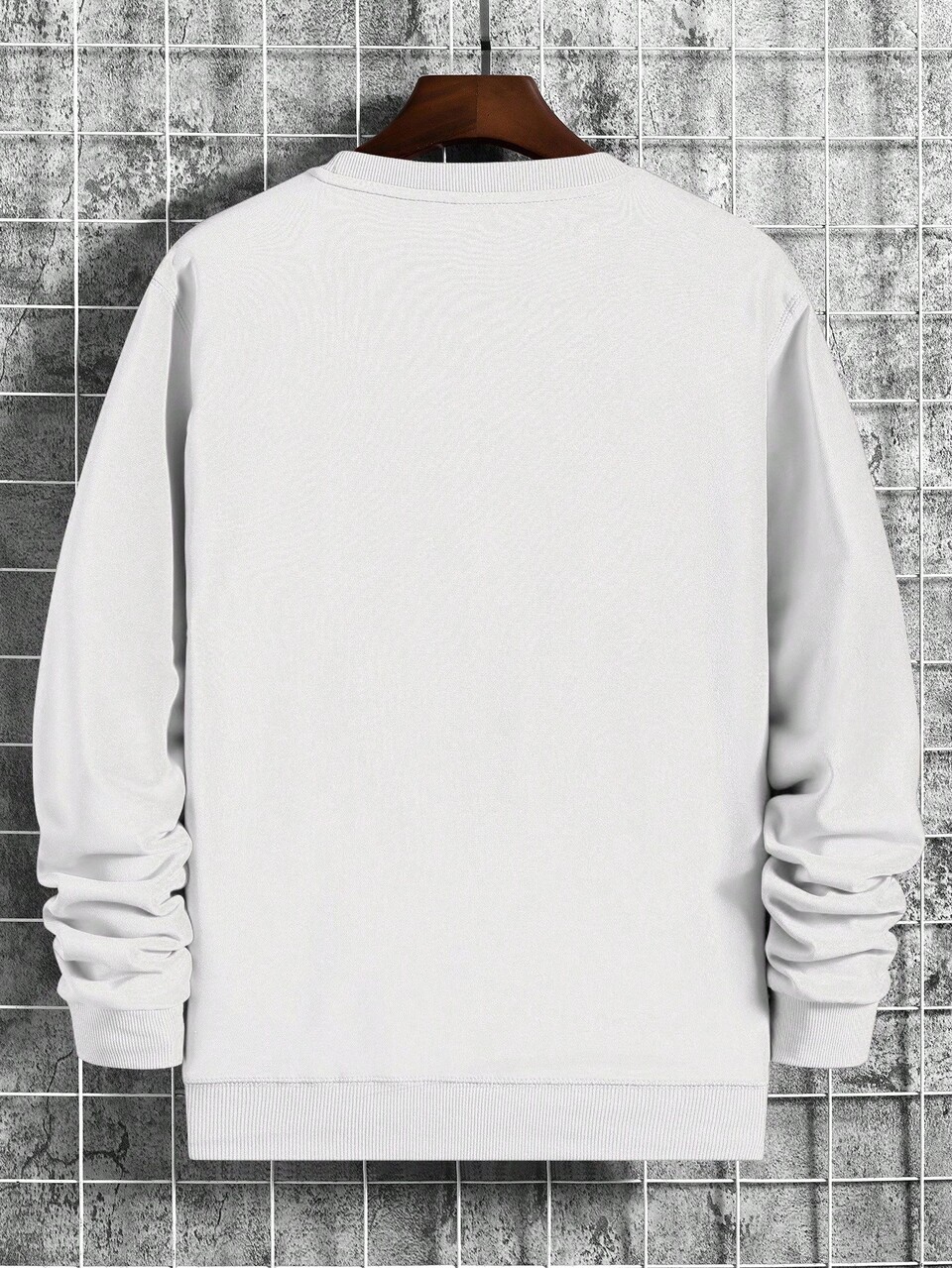 Men Bird Print Drop Shoulder Sweatshirt, White, For Fall, Long Sleeve Top