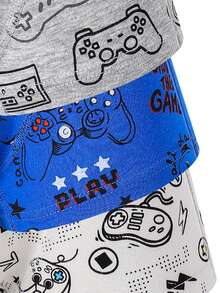 10pcs/Pack Boys' Colorful Gaming Print Cotton Boxer Briefs