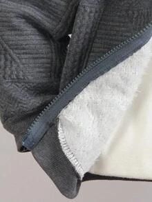 SHEIN 2 件套可爱卡通印花拉链连帽衫和慢跑裤套装，休闲街头服饰，舒适秋冬 - 灰色 - 查看 6