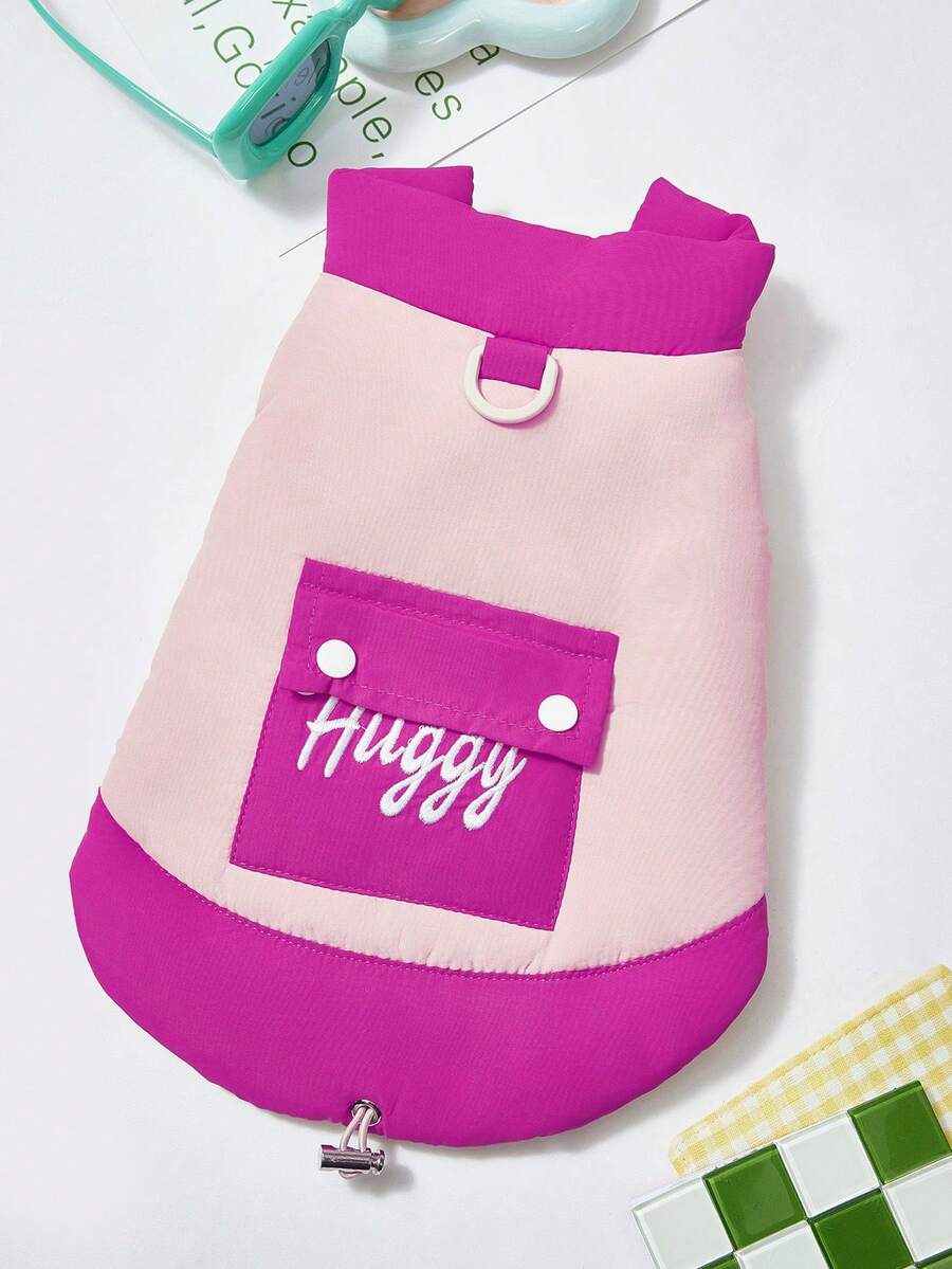 PETSIN Wygodna kamizelka dla psa i kota – pluszowa i oddychająca odzież na jesień/zimę dla małych zwierząt, z uroczym wzorem i bezpiecznym dopasowaniem do relaksu w domu i codziennych aktywności - Różowy - Zobacz 1