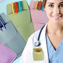 1/2pcs Nurse Pen Bag, Front Fixing Pocket Design, Anti-Leakage, Thickened Medical Pen Bag, PVC Material, Multi-Color Available - Multicolor - View 3