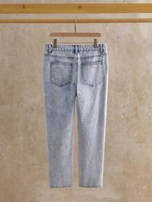 HIMLAND Men's Fashionable Studded Light-Colored Denim Jeans - أزرق فاتح - مشاهدة 2