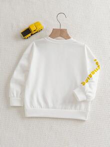 Teletubbies X SHEIN 男婴休闲字母和卡通图案圆领卫衣 - 白色 - 查看 2