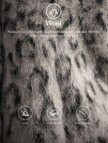 Bohemela 波西米亚风秋冬外套，女士复古红色豹纹不对称肩部宽松针织套头衫V领毛绒毛衣，西部乡村风格音乐会度假装，适合度假、日常穿着、返校季、圣诞节、新年等场合。 - 杏色 - 查看 8