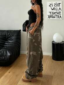 INAWLY Women's Retro Casual High Waist Loose Drawstring Waist Wide Leg Sweatpants - Multicolor - View 5