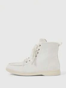 Sleekvia Women's Casual Versatile Lace-Up Ankle Boots For Christmas - Beige - View 6