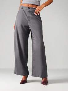 MISSGUIDED Hochtaillierte, weite Palazzo-Hosen für Damen, Büro, Business, professionelle Arbeitshosen