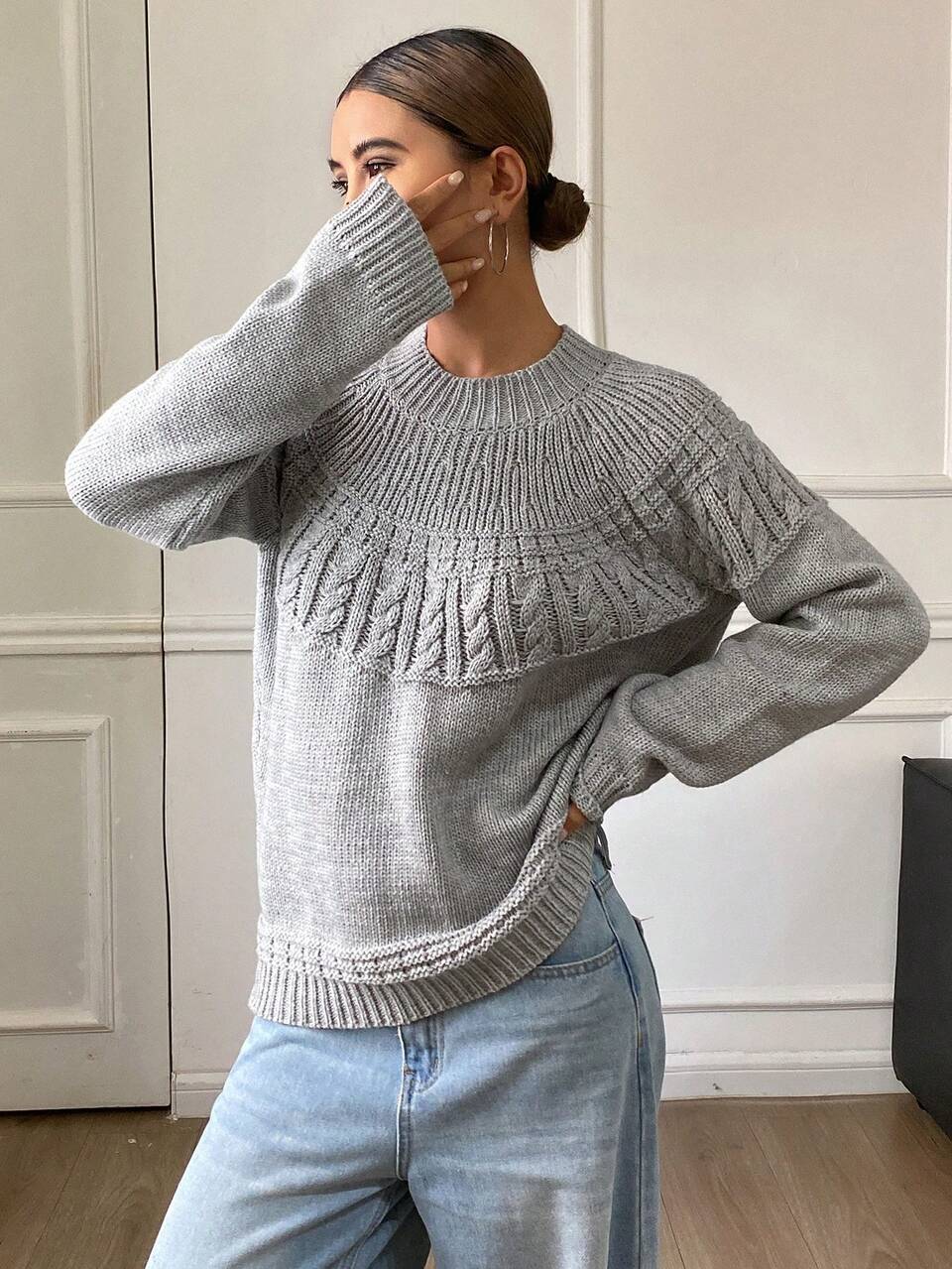 Women's Loose Casual High-End Knitted Sweater, Autumn/Winter School Long Sleeve Tops