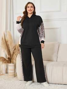 Lacomfia Elegante set casual da 2 pezzi per donne taglie comode