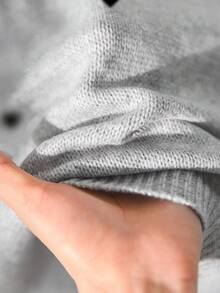 CosyJoli Femmes grande taille Tricot décontracté à col rond avec motif cœur, Automne/Hiver - Gris - Voir 6