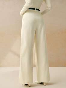 Cévolie 女式米色激光镂空口袋细节裤 - 米色 - 查看 2