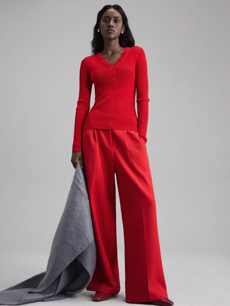 2025 Autumn/Winter New Fashion All-Match Versatile Minimalist Romantic Pants Suitable For Wedding Guests, Hosts, Outings, Parties, Concerts, Brunch, Airport, Halloween, Christmas, National Day, New Year Celebrations. Suitable For 5-15°C, Business Casual, Commuter, Daily Wear, Autumn/Winter, New Year, Christmas Attire