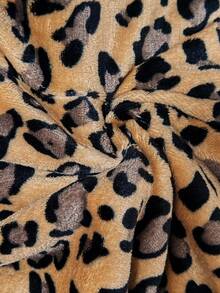 SHEIN 孕妇秋冬时尚豹纹阔腿运动裤，冬季豹纹裤，猎豹纹裤，动物纹裤，猎豹纹女装 - 杏色 - 查看 8